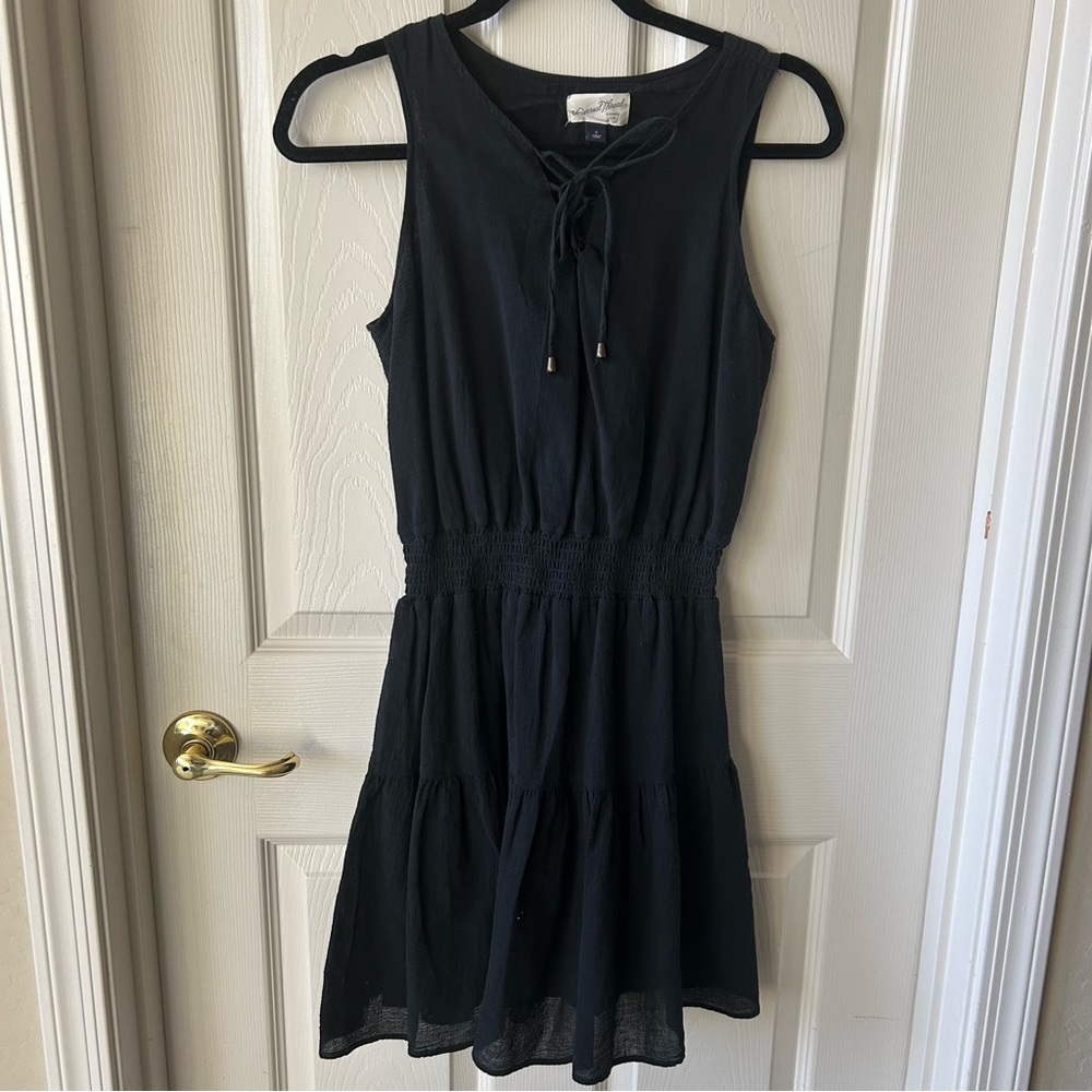 Universal Thread Black Sleeveless Smocked Waist Dress Size Small Boho Western